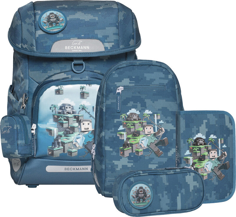 Beckmann Schulrucksack Plus Air – 6-teilig – Jungle Game