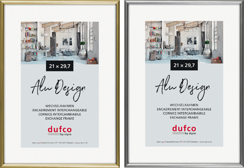 Dufco Aluminium Wechselrahmen, silber matt, 21 × 29,7 cm