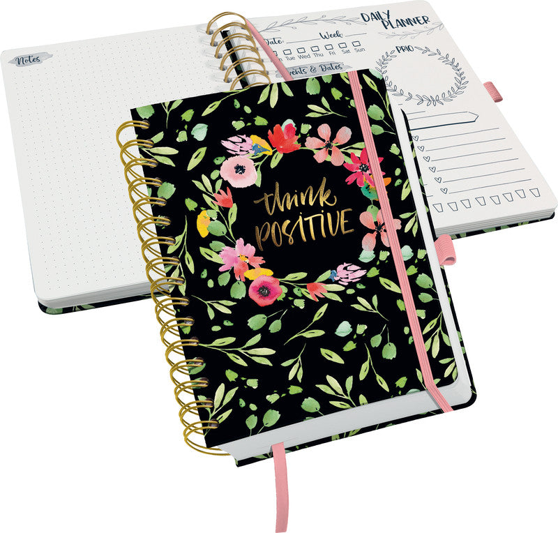 Sigel JOLIE Tagesplaner – undatiert, Spiralbindung, 16,8 × 21,5 cm, Punktraster, Flower Love, FSC