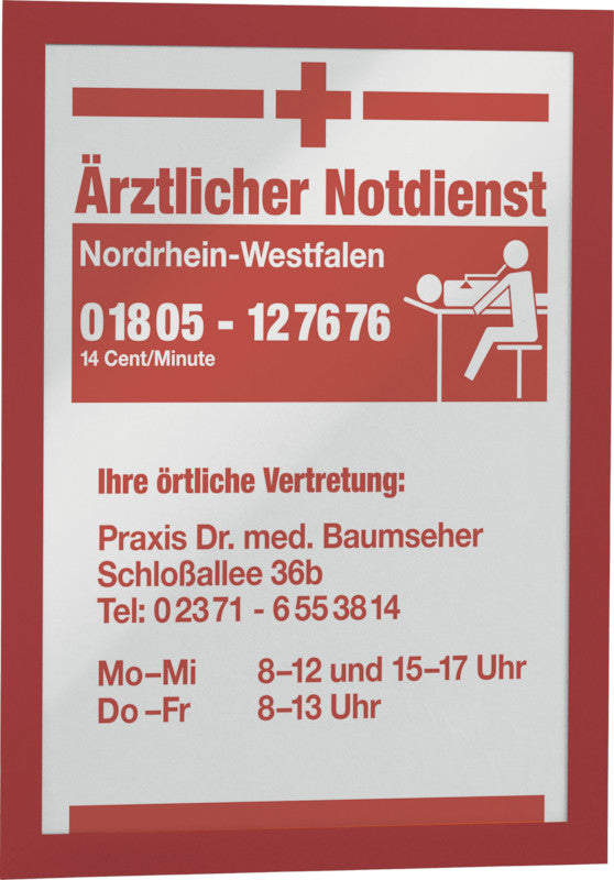 Durable DURAFRAME Magnetrahmen – A4 – Rot – 2er-Pack
