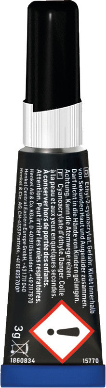 Pattex Sekundenkleber – permanent, transparent, lösemittelfrei, schnelltrocknend, 3 g, für fast alle Materialien