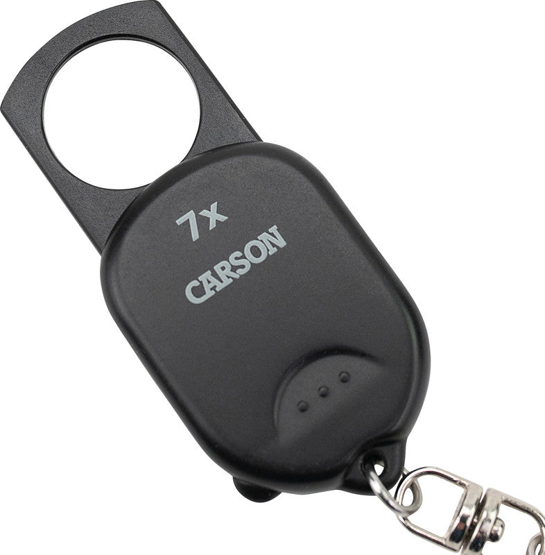 Carson Schlüsselanhänger-Lupe – 7×, ausfahrbar, schwarz