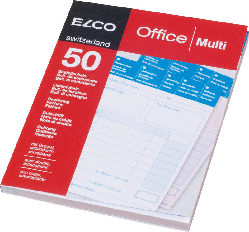 Elco Durchschreibeblock – Mehrzweck, mehrsprachig, 50 Blatt, A6