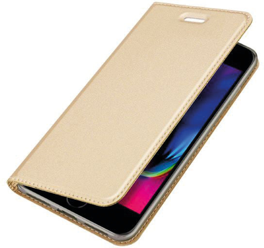 Dux Ducis Booklet-Hülle – für Apple iPhone SE (2020) – gold – Kunstleder – mit Kartenfach, Magnetverschluss