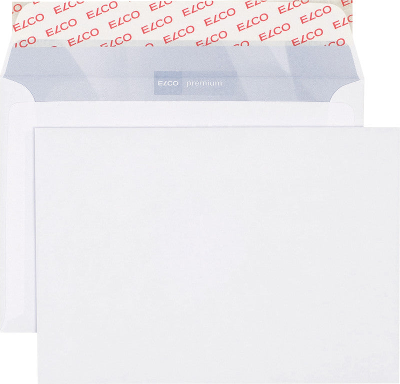 Elco Couvert B6, ohne Fenster, selbstklebend, hochweiss, 100 g/m², mit Innendruck – 500 Stk.