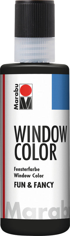 Marabu Fun & Fancy – Fenstermalfarbe – Schwarz, 80 ml, für Glas & Porzellan
