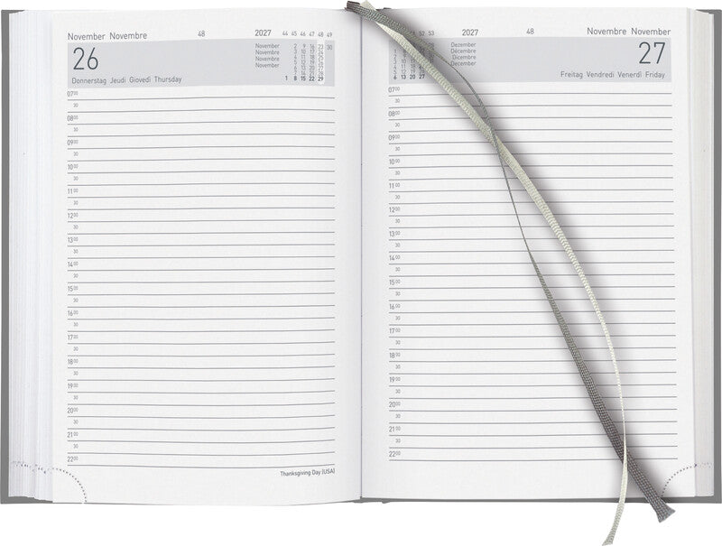 Biella Executive Trend Agenda – 1 Tag pro Seite, gebunden, 14,5 × 20,5 cm, 2027, mehrsprachig, Japanisch, FSC