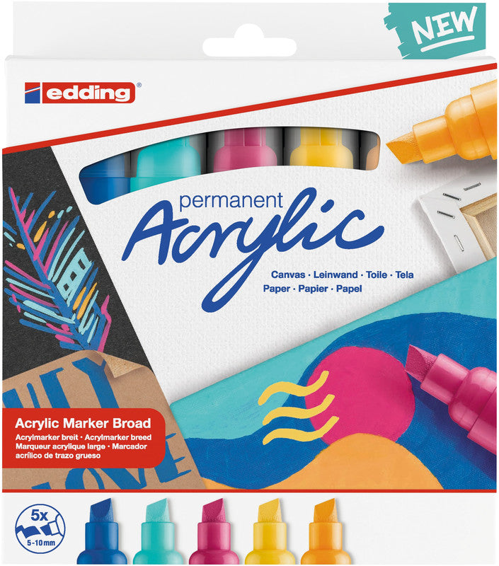Edding Permanent Marker – sortiert, 5er Pack