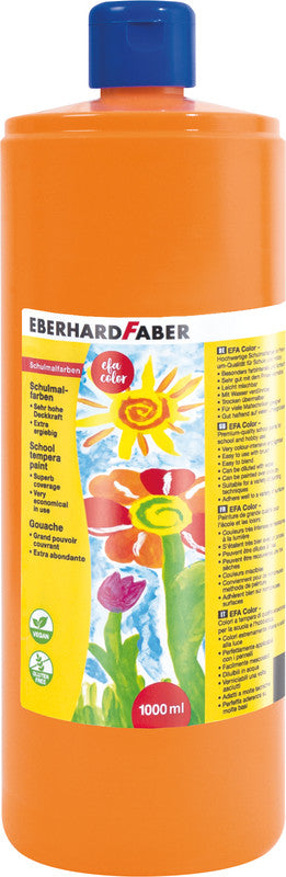 Eberhard Faber Gouache – dunkles Kadmiumorange, 1000 ml, für Papier, Karton & Holz