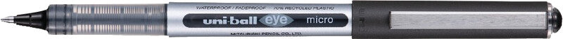 Uni-Ball eye micro ECO – Tintenroller, dokumentenecht, mit Kappe, 0,2 mm, schwarz