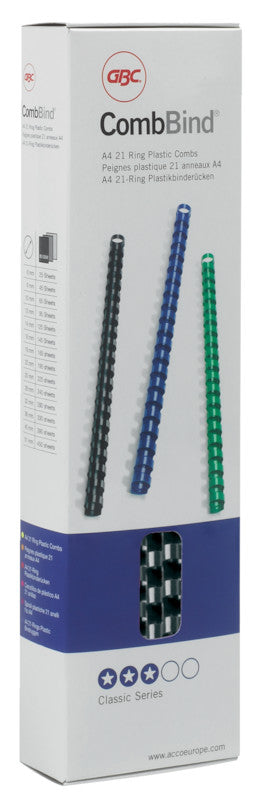 GBC Bindedisc-Ringe – für A4 – Ø 10 mm, schwarz, Kunststoff – 100 Stk.