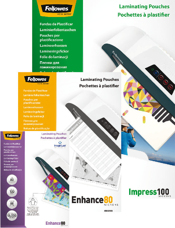 Fellowes Laminierfolien A4, glänzend – 125 µm, 216 × 303 mm, 250 Stk.