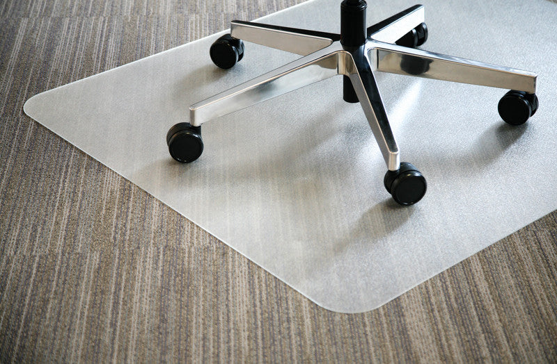 Q-connect Bodenschutzmatte – 90 × 120 × 0,18 cm, rPET, transparent