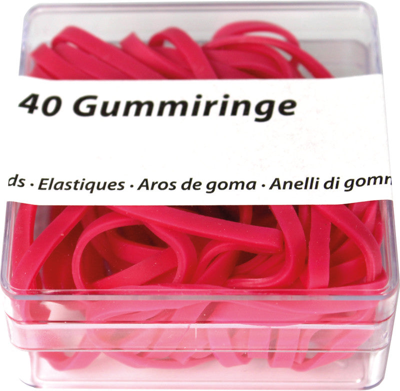 Metzger & Mendle Gummibänder – 3 × 38 mm, 3 × 50 mm, Ø 50 mm, farbig sortiert, Gummi