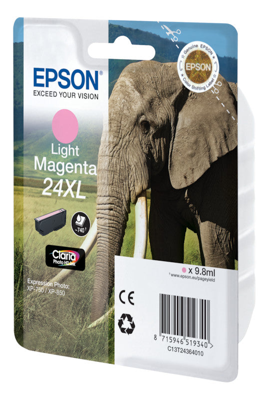 Epson Tintenpatrone 24XL, Magenta, XL, 500 Seiten – für Inkjetdrucker/Multifunktionsgeräte