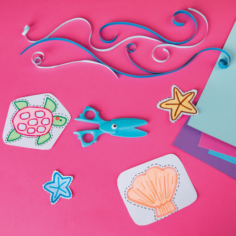 Fonzell Kinderschere – 11,5 cm, Kunststoff, für Rechts- und Linkshänder, abgerundet, Kunststoff, Blau