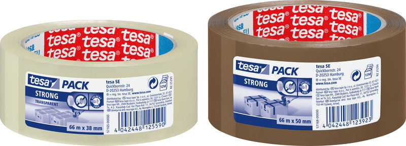 tesa Vinylband – 38 mm × 66 m, transparent, stark