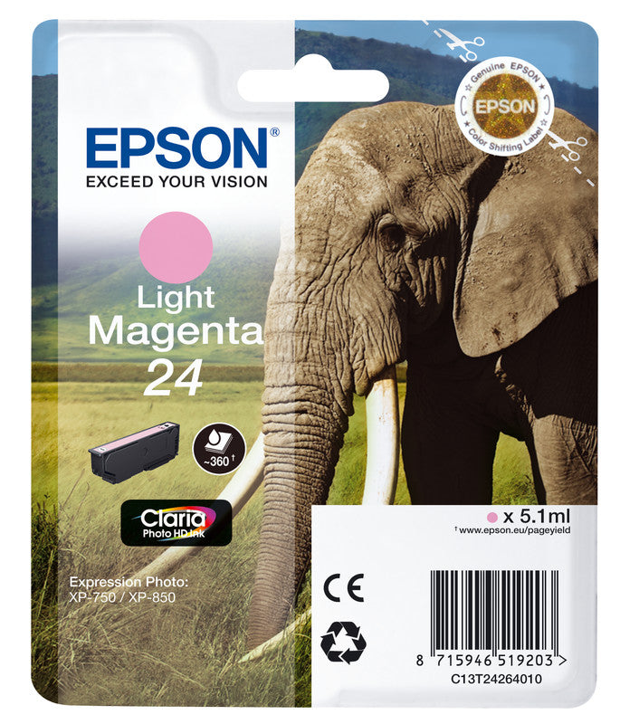 Epson Tintenpatrone 24, Hellmagenta, 360 Seiten