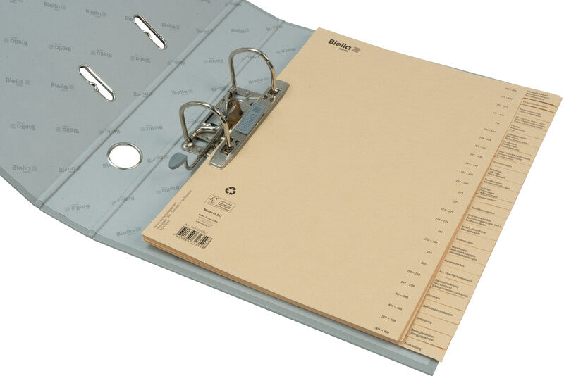 Biella Register – A4, 26-teilig, Papier, braun, vorgedruckt, 2-fach gelocht, 50 Tarifposten