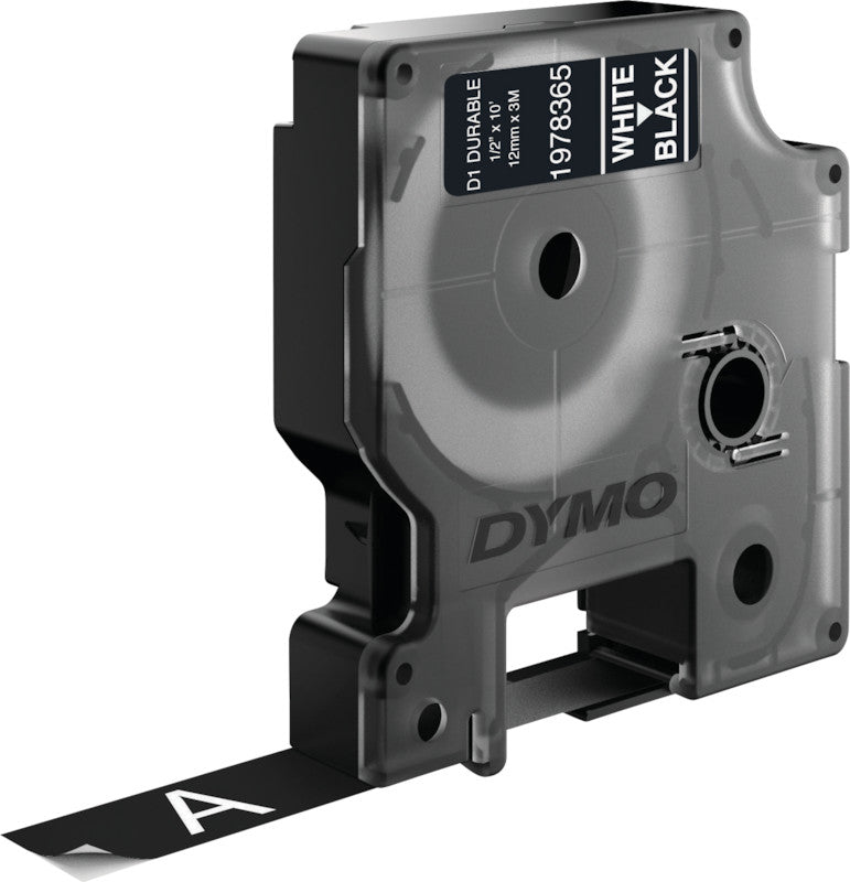 DYMO Schriftband – 12 mm × 3 m, schwarz, weiss – für LabelManager: 160, 210D, 220 und andere