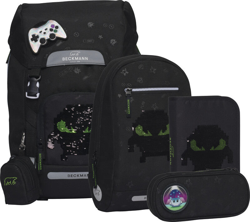 Beckmann Classic Schulrucksack – 6-teilig – Pixel
