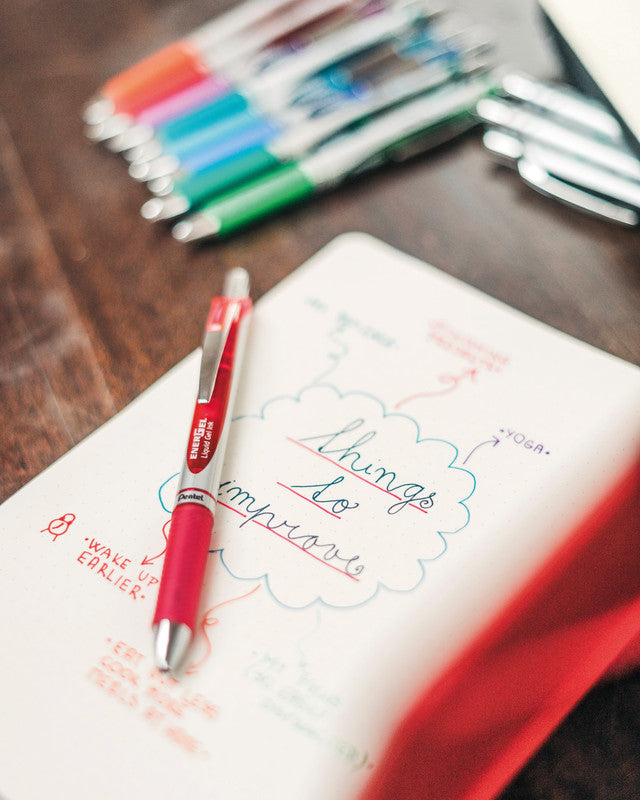 Pentel EnerGel Xm RT Fine – Tintenroller, schnelltrocknend, 0,7 mm, Rot