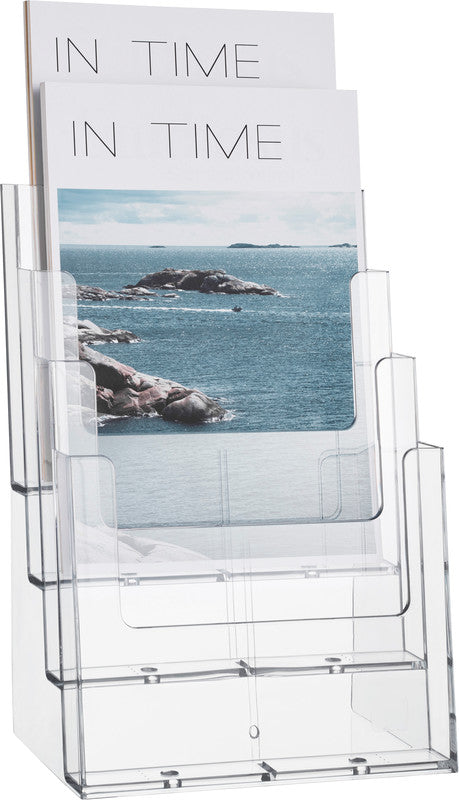 Helit Tischprospekthalter – 165 × 257 mm, transparent, Kunststoff, für A5