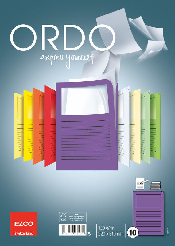 Elco Ordo Classico Sichtmappe A4 – Violett, Papier, 10er-Pack