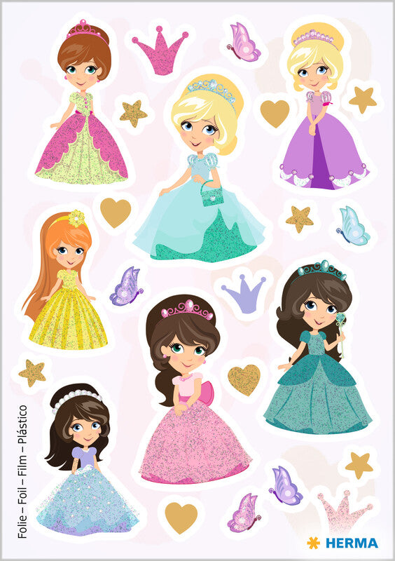 HERMA Schmucketiketten – Sweet Princess – 24 Stück – permanent – mehrfarbig