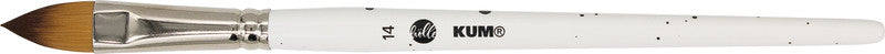 Kum Katzenzungenpinsel – weiss, Birke, Synthetikhaare, Länge 135 mm, Aluminiumzwinge