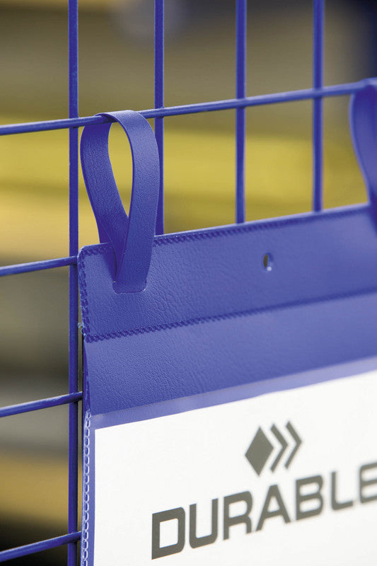 Durable Kennzeichnungstaschen – 210 × 148 mm, blau, wiederablösbar, für A5 quer