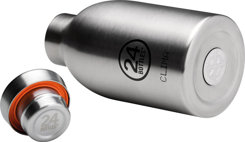 24Bottles Trinkflasche Clima – 3,3 dl – Edelstahl, isoliert, Schraubverschluss – Stahl