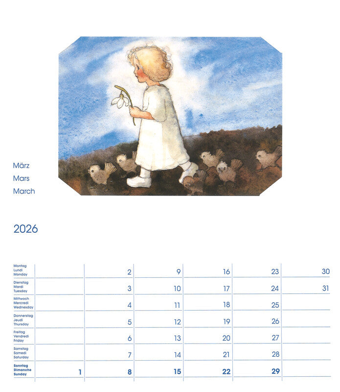 Cosa Postkartenkalender Mili Weber 2026 – 23 × 27 cm – d/f/gb – mit 12 Postkarten, mit Aufhänger