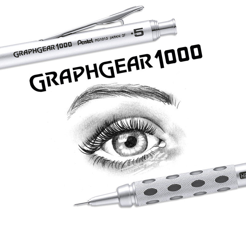 Pentel Graphgear 1000 Druckbleistift – 0,5 mm, Metall, Silber