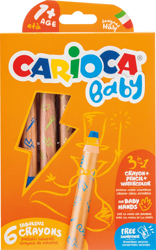 Carioca Filzstifte CRAYONS 3 IN 1, 6 Stk.