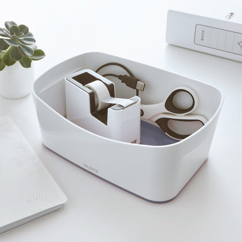 Leitz Tischabroller WOW – für Rollenbreite bis 19 mm, für Bandlänge bis 33 m, für Kern 1", Metallmesser