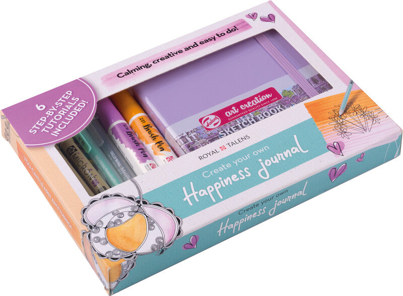 Talens Journaling-Set Handlettering Happiness Journal – 2 Faserschreiber – 1200 × 1200 mm
