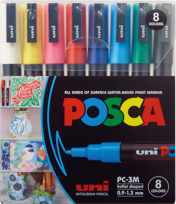 Uni-Ball Non-Permanent-Marker – Rundspitze 0,9-1,3 mm – Sortiert – 8er-Set