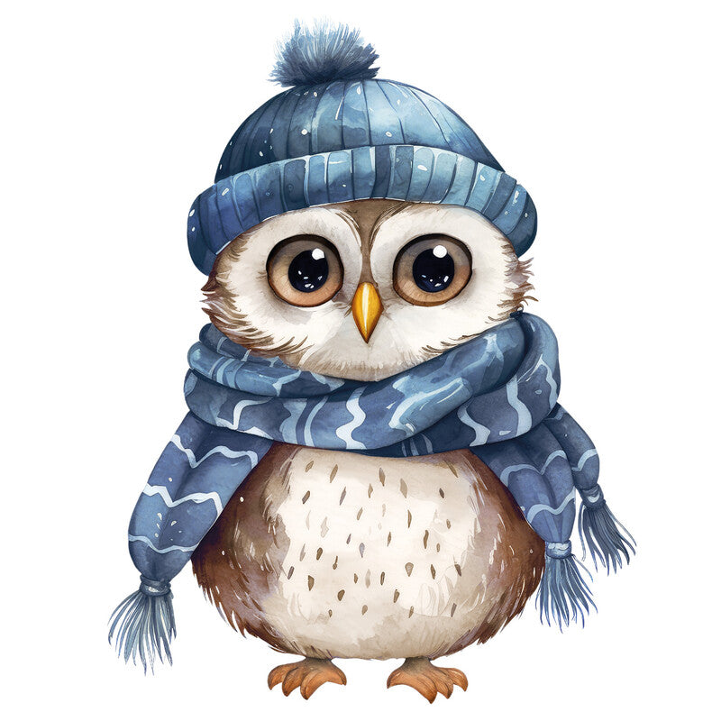 Fasana Servietten Blue Winter Owl – 33 × 33 cm – 3-lagig, Tissue – 20 Stk., FSC