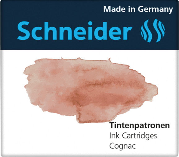 Schneider Schreibgeräte Schneider Tintenpatronen Pastell – Cognac, geruchsarm, 6 Stk.