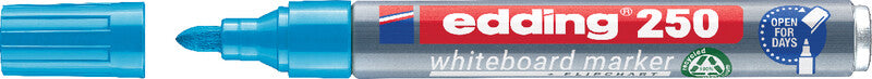 Edding Whiteboard-Marker 250 – Rundspitze 1,5-3 mm – Hellblau – Trocken abwischbar
