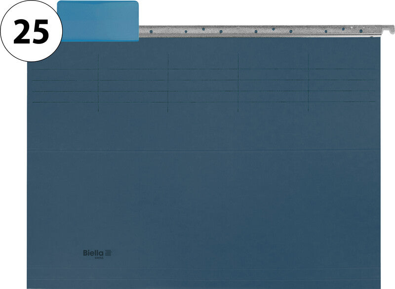 Biella Hängeordner für A4 – Karton, Blau, 320 × 250 mm, mit Vordruck