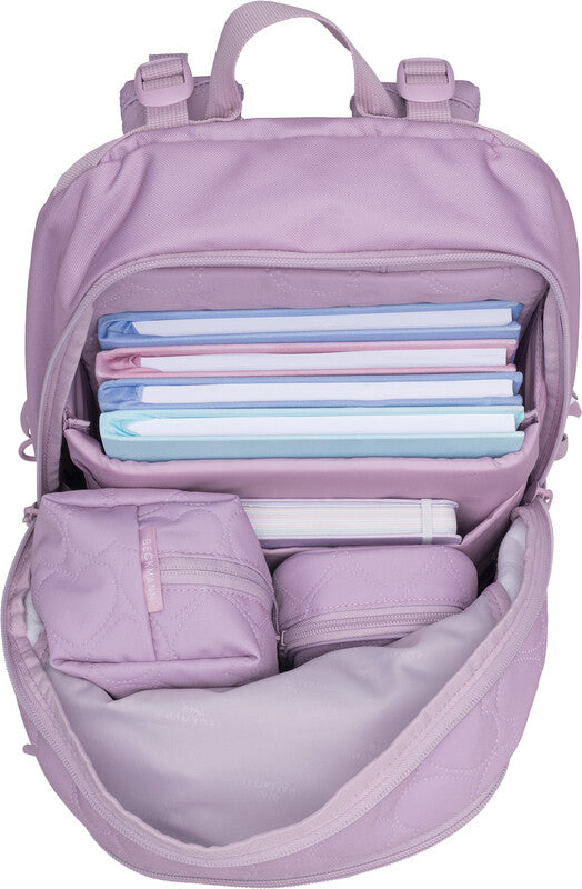 Beckmann Junior Sport Rucksack – Gepolsterte Herzen – Pink – 31,0 × 45,0 × 22,0 cm – 30 l