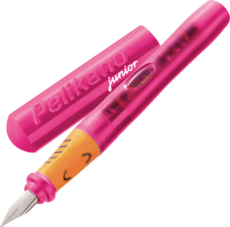 Pelikano junior – Federspitze A – für Rechtshänder – pink, blau – Patronen