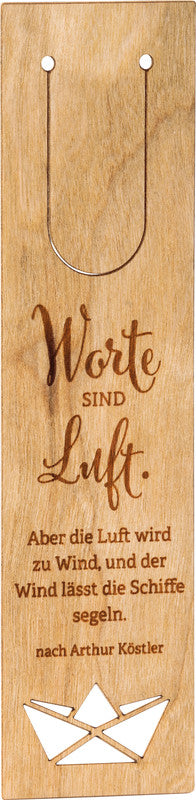 Brunnen Verlag wood-art Lesezeichen – Kirschholz, 15 × 4 cm, sortiert, handgemacht, eingelasert