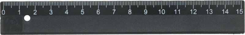 Kum Wandtafel-Lineal 15 cm – Kunststoff, schwarz, mit abgerundeten Ecken