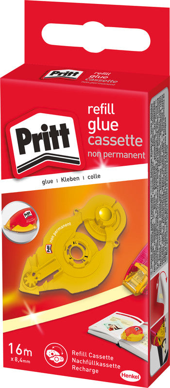 Pritt Kassette – Kleberoller, wiederablösbar, transparent, nachfüllbar, für Papier, Karton, Fotos u. a.