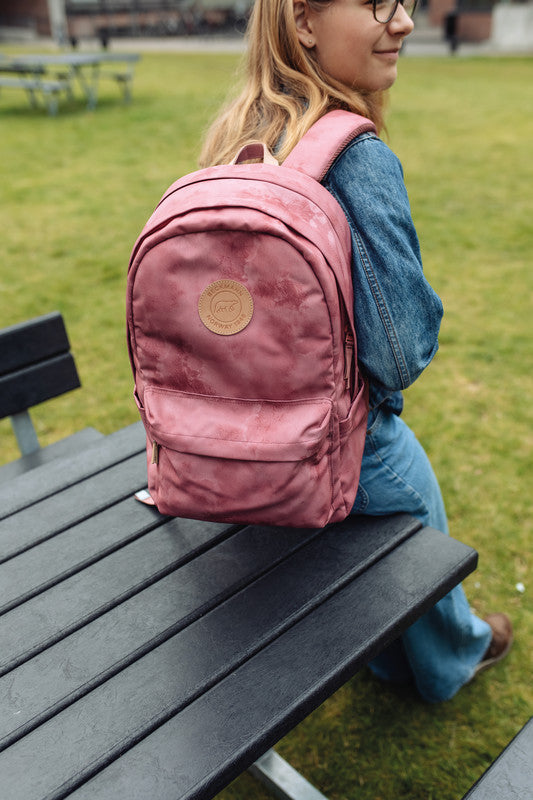 Beckmann Rucksack – City – Organic Rose, rot – 31,0×47,0×24,0 cm – aus recycelten PET-Flaschen (rPET)