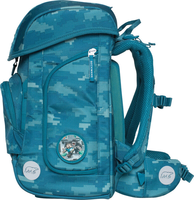 Beckmann Schulrucksack Plus Air – Jungle Game – 20 l – 28 × 40,5 × 23 cm – aus recyceltem PET