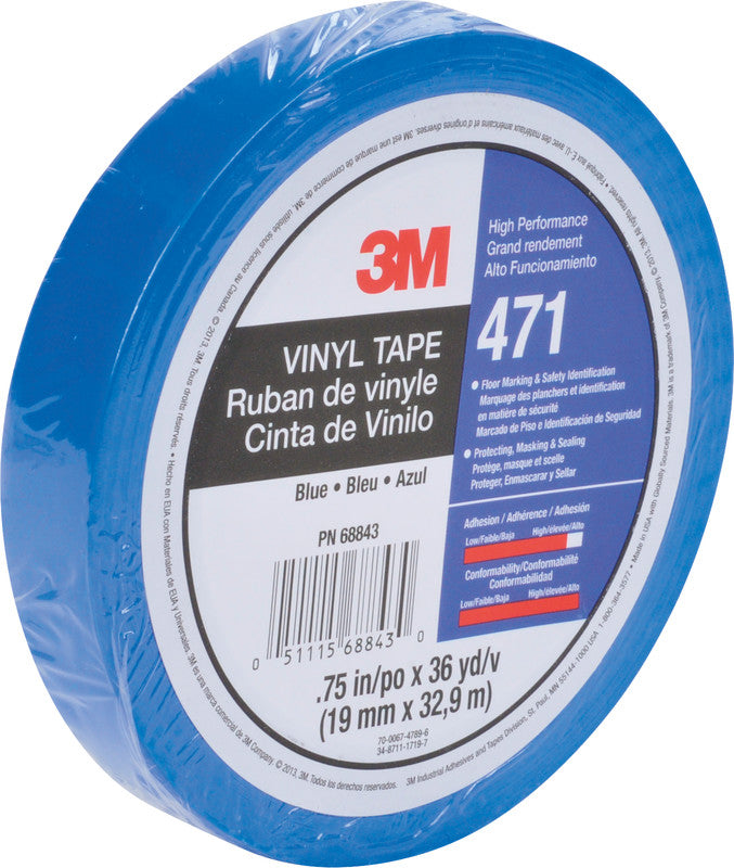 3M 471 Elektro-Isolierband – 19 mm × 32,9 m, blau, PVC, permanent